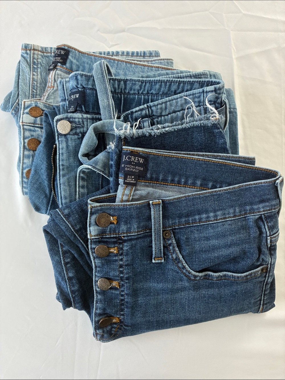 J. Crew Women's 31/32 Petite Assorted Blue Jeans Bundle (3)